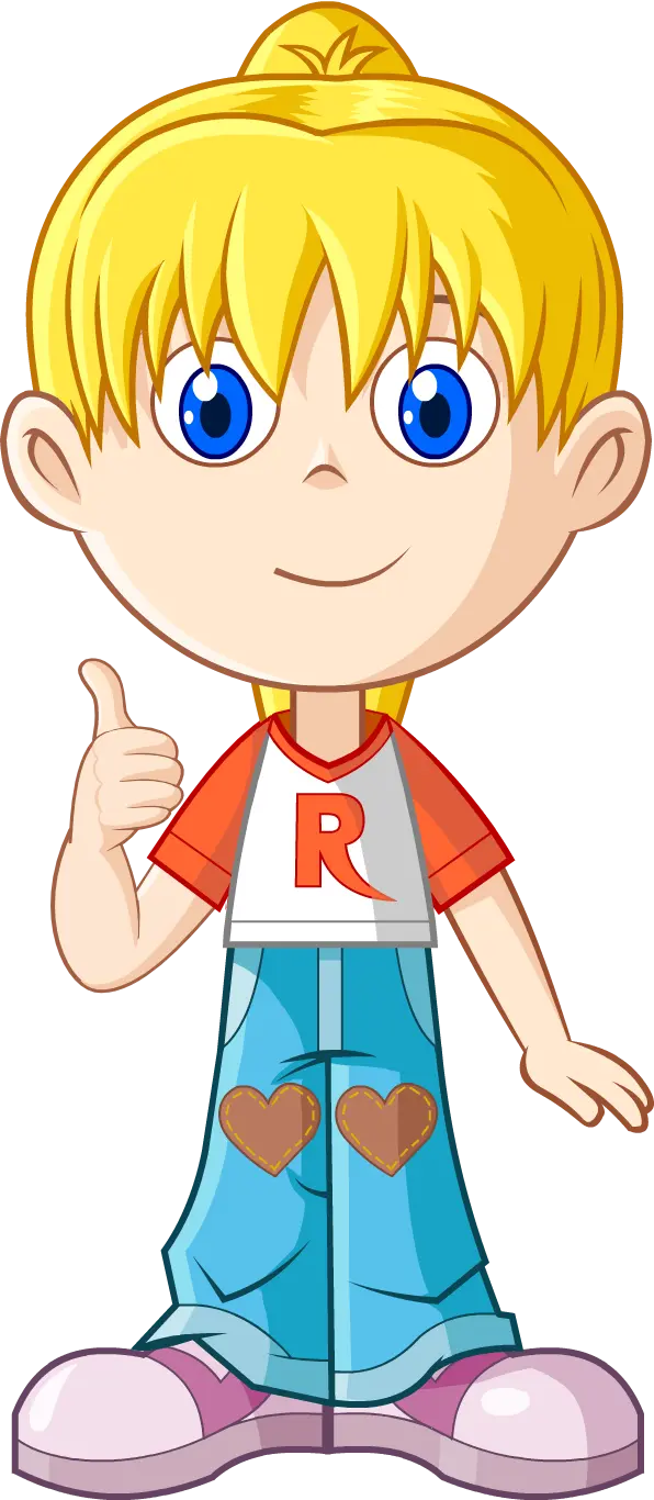 Rózia - postać z Lulek.tv wskazująca w górę